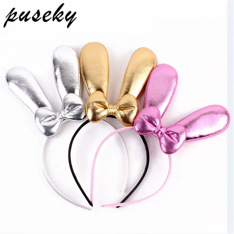 Baby Rabbit Ears Hairband Bowknot Gold Stamp Headband Toddler Turban Hair Accessoire Faixa Cabelo Para Girl | Детская одежда и