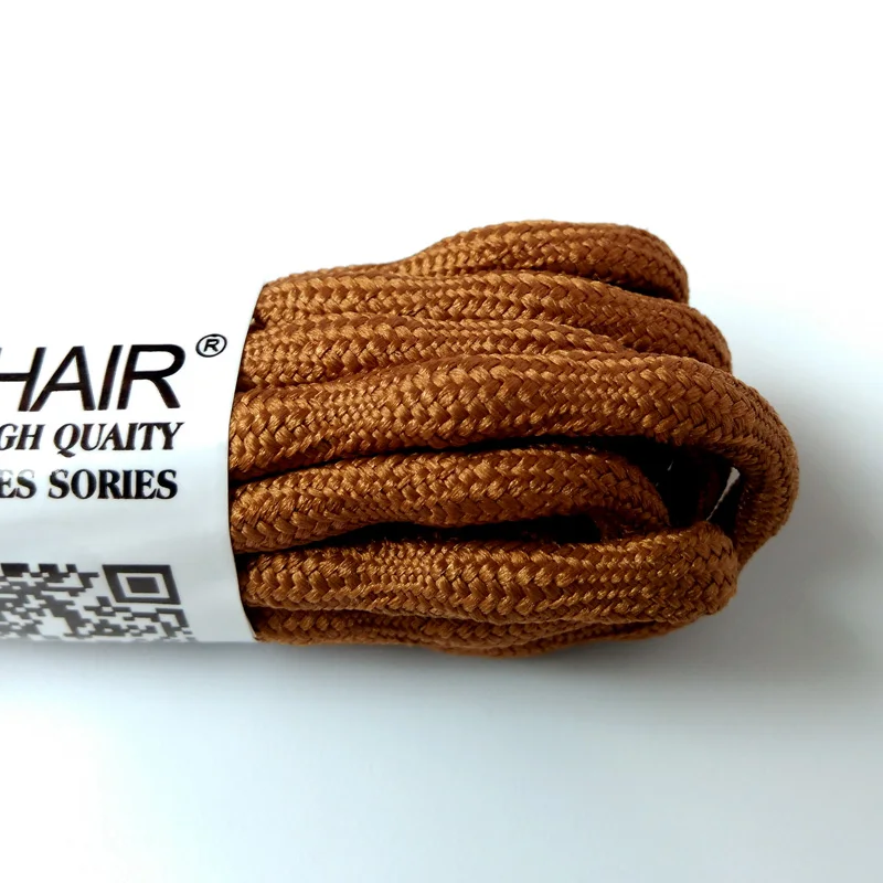 JUP1-50 Pairs Linht Brown Sports Unisex Different Lengths Polyester Outdoor Hiking Shoe Lace Round Wear-resistant Shoelaces Rope