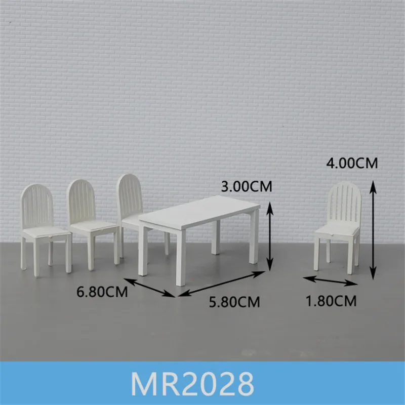 1 компл./лот весы 1:25 Пластик миниатюрная мебель стол и стул для строительства поезда Макет железной дороги декорации аксессуары - Цвет: MR2028