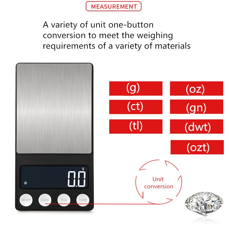 Digital Scale Electronic LCD Weighing Scale 200/500g 0.01/0.1g