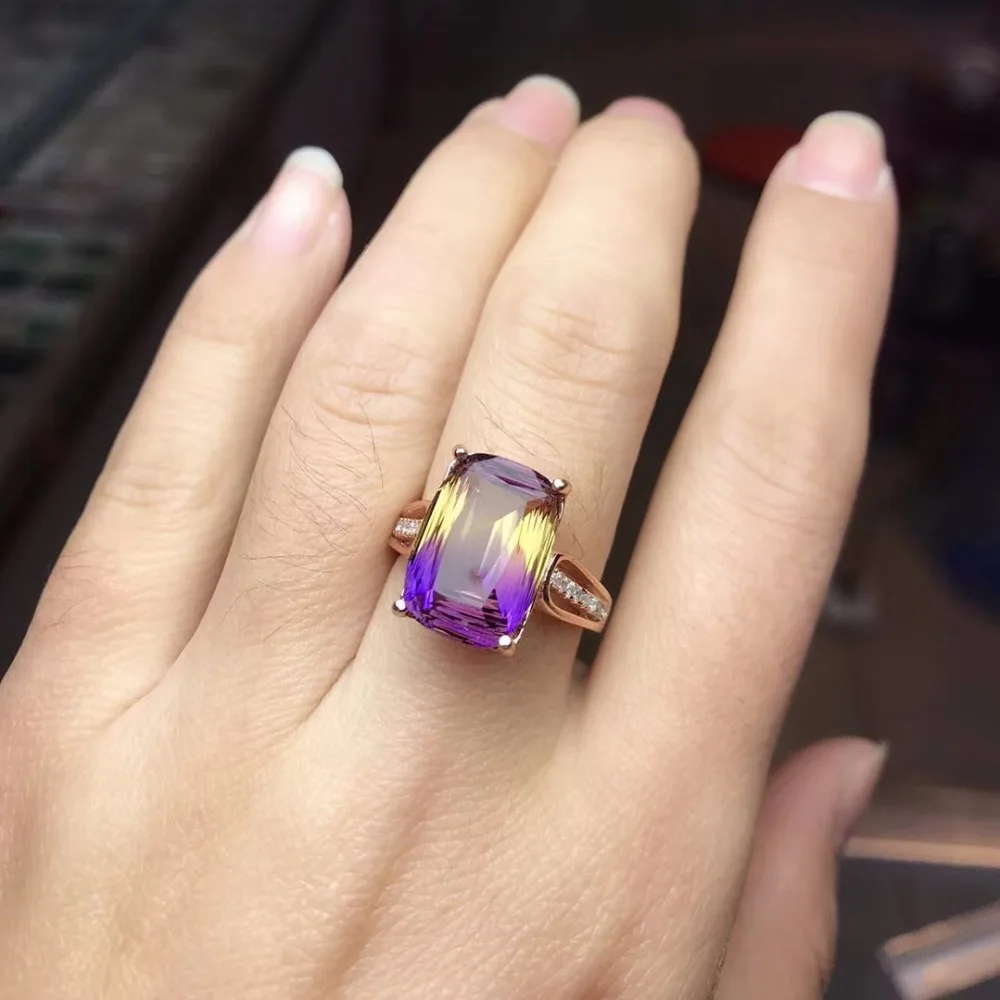 Women's Purple Amethyst Rose Gold 925 Sterling Silver Ring 4