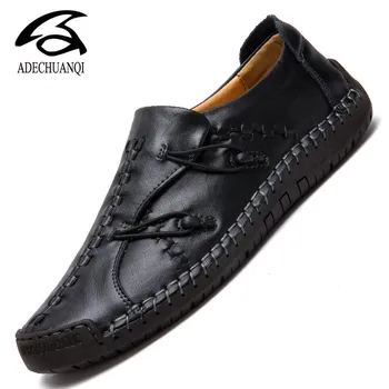 

New Men's Leather Casual Shoes Fashion Flats, Design Style Men Shoes, Fashion Hasp Casual Shoes For Men Big Size 38-48