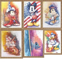 5D Diy diamante pintura de punto de cruz bordado de diamantes dormitorio de los niños de dibujos animados de Mickey Mouse punto mosaico pintura decoración QW659