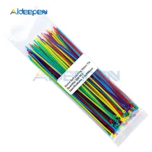 100Pcs 100 milímetros 150 milímetros 200 milímetros de Auto-travamento de Nylon Cabo Laços Zip Fio De Plástico Vinculativo Cintas Envoltório 2.5*200 2.5*150 2.5*100 Mix Cor 10