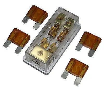 4Pcs Free 20A Fuse Maxi Fuse Holder 3 X 4Ga In 2X 8Ga Out Gold Plated 