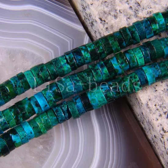 Free Shipping Fashion Jewelry Wafer 2X6MM Blue Brazilian Azurite Loose Beads Strand 16" A036