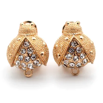 

Ethlyn Dubai Gold Earrings Post with Loop Connector Bee Shape Paved CZ Base Findings DIY Metal Chile Women Clip Wedding Earrings