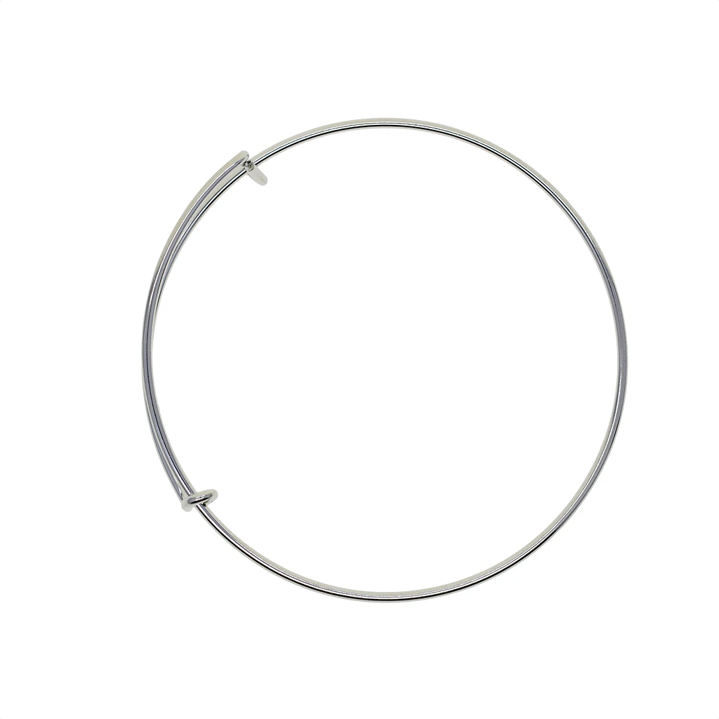6 Pieces Brass Sliver Plated Adjustable Wire Bracelets Blanks, Expandable Wiring Bangle Bracelet DIY Craft