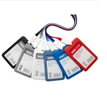 Держатели именных карточек для работы с шнурком визитная карточка ID бейдж ремешок держатель горячий вертикальный PP ID Бизнес чехол шесть цветов