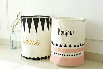 

40X50CM Japanese home cotton cloth folded and stored Laundry basket opening waterproof inner storage barrels box