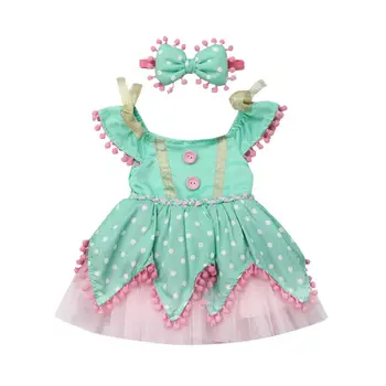 

2PCS Girl Polka Dot Tutu Pageant Dress
