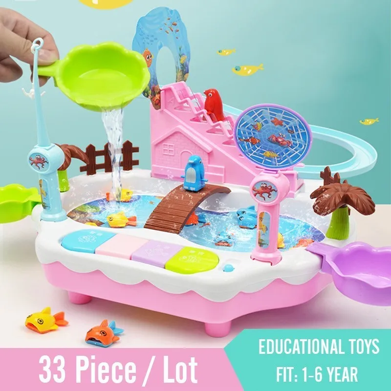 

Multi-function Electric Magnetic Fishing Toy 3-6 Years Old Penguin Climb Stairs Music Light Play Interactive Educational Toys