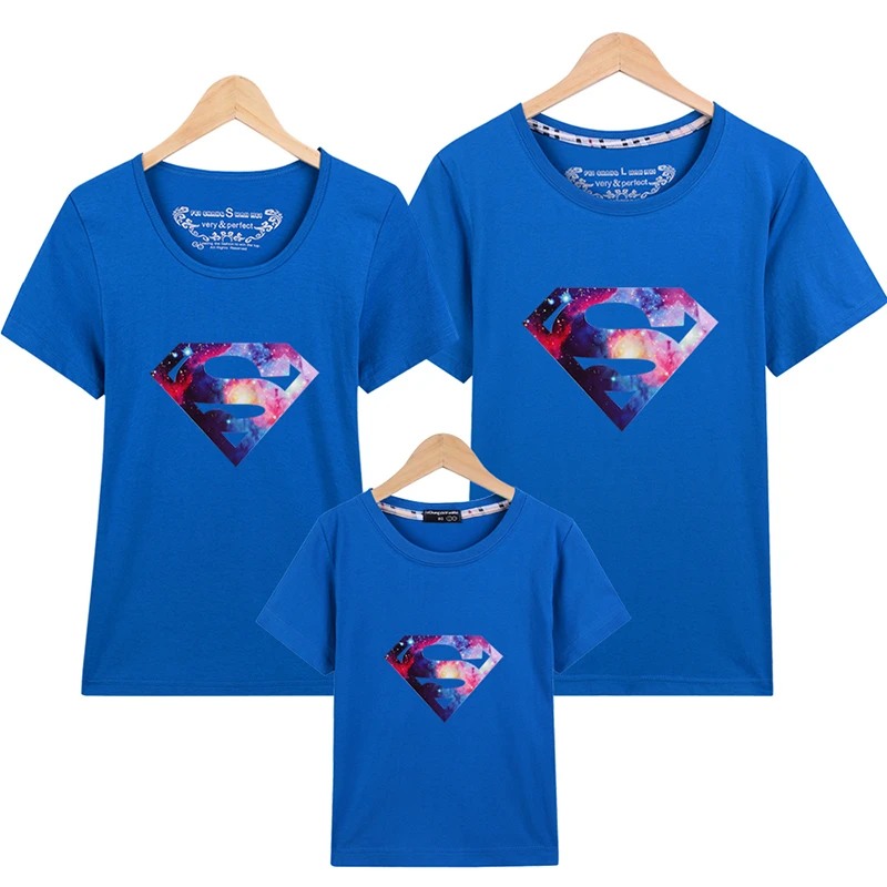 16 colores Superman familia a juego camisetas de calidad de algodón de estilo madre e hija padre e ropa mujer ropa|Camisetas| - AliExpress