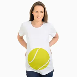 Новинка 2018 года, теннисный мяч, принт для беременных, забавная Футболка для беременных, Футболка для беременных, женские топы, футболки