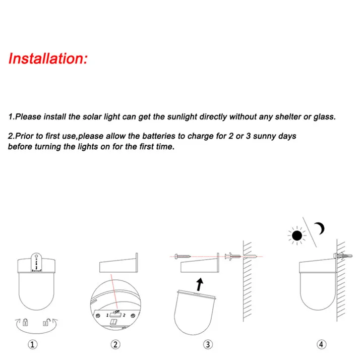 3 LED Solar Power Light Solar Lamp 5