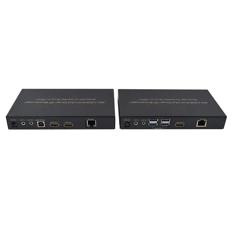 

150M/500Ft Hdmi 4K Kvm Over Ip Extender Cat5E/Cat6 For 1080P Mouse Keyboard 4K 30Hz Hdmi Transmitter Receiver Kvm Rs232 Extend