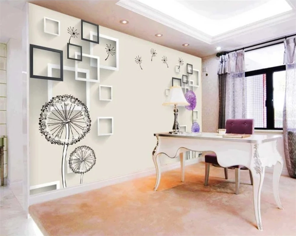 

beibehang 3d wallpaper 3 d wallpaper for walls Abstract dandelion decorative wallpaper tv background wallpapers for living room