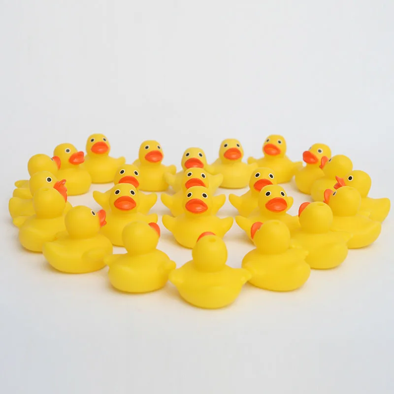 

25pcs plastic congnitive floating toy mini yellow rubber duck baby bath toys making the bath time mare interesting