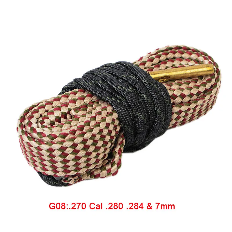 G08 Очиститель для охотничьего ружья Snake.22 Cal.223 Cal.38 Cal& 5,56 мм, 7,62 мм, 12GA набор для чистки винтовки, инструмент для винтовки, ствол, калибр, змеиная веревка - Цвет: G08