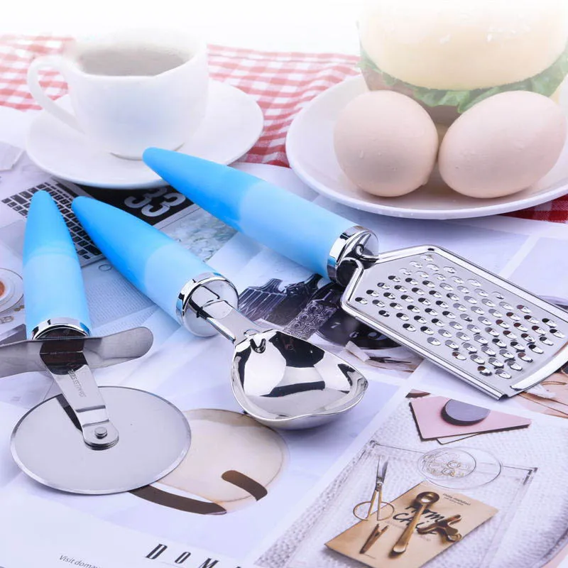 

7 Pcs/Set Kitchen Gadget Set Stainless Steel Utensils with Soft Handles LBShipping