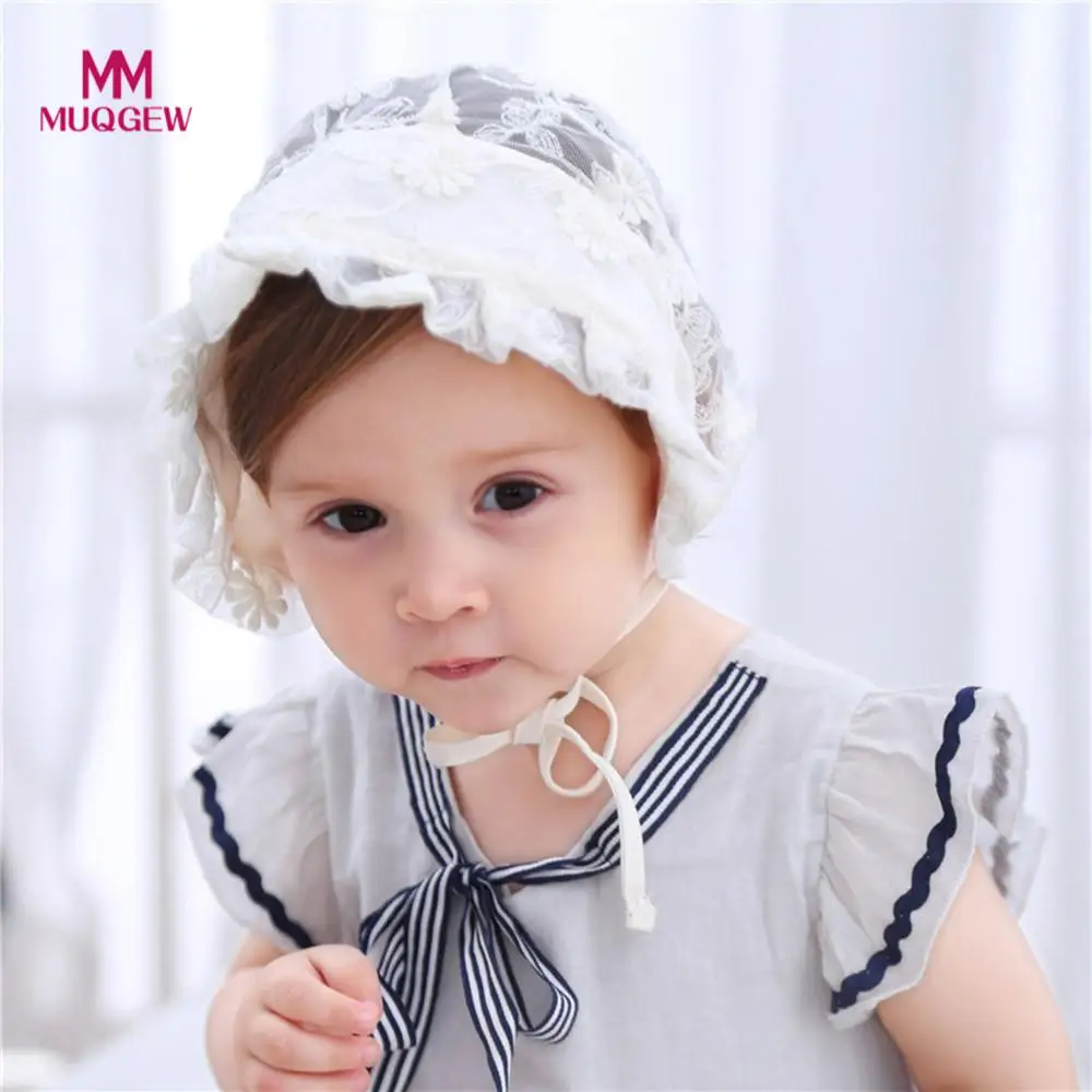 Fashion Cut Toddler Baby Kids Girl Embroidery Lace Flower Hat Caps