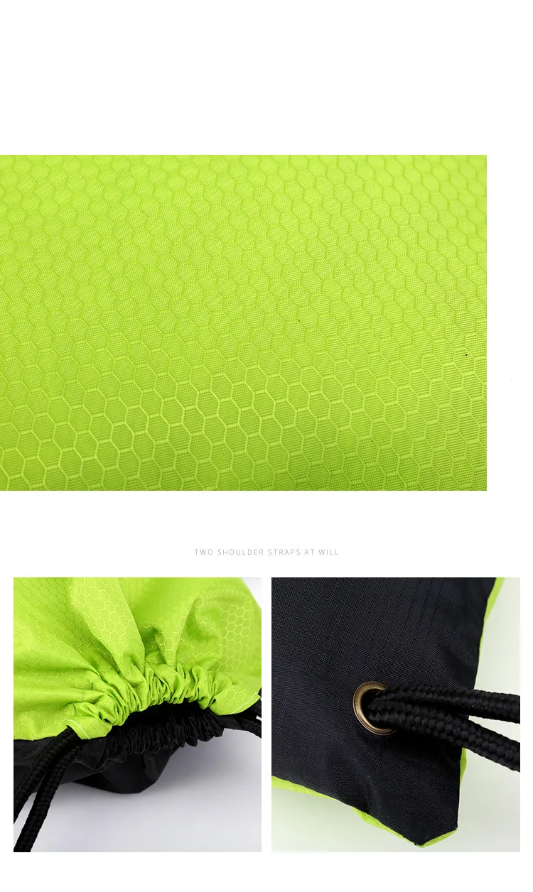 Нейлоновый шнурок мешок Высокое качество Для мужчин Футбол сумки Для женщин строка мешок рюкзак складной Оксфорд Водонепроницаемый
