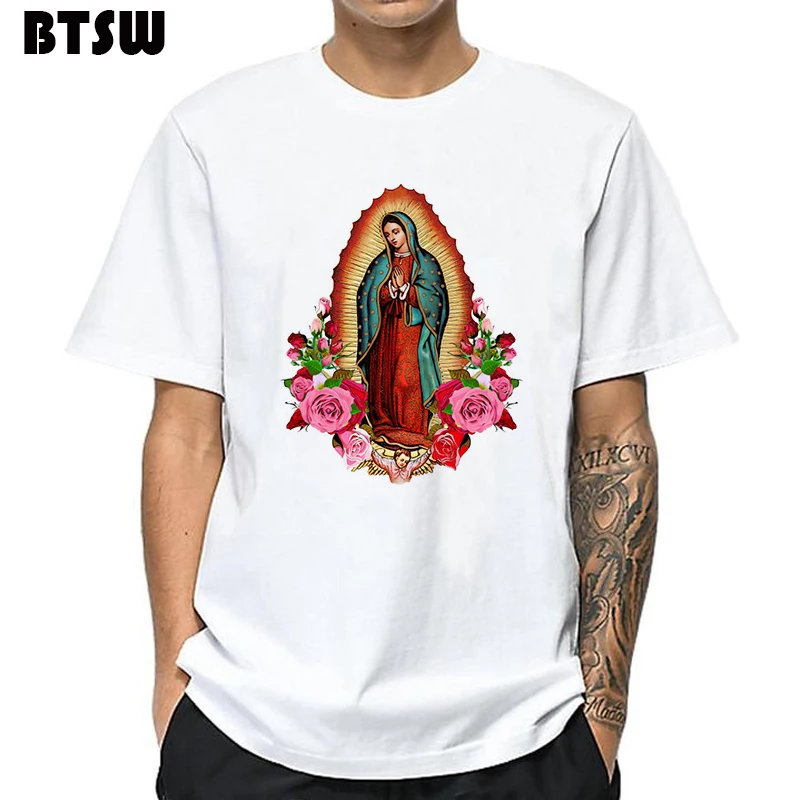 Мужская одежда 2019 забавная футболка Our Lady of Guadalupe Virgin Mary Harajuku Графический уличная мужские рубашки Mujer футболка