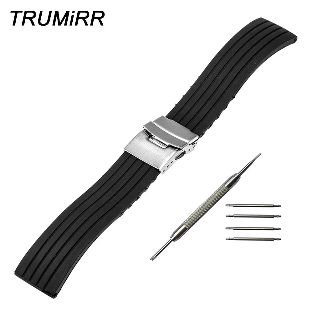 Silicone Rubber Watch Band for Hamilton Men Women Stainless Steel Safety Buckle Strap Wrist Bracelet Black 18mm 20mm 22mm 24mm Silicone Rubber Watch Band for Hamilton Men Women Stainless Steel Safety Buckle Strap Wrist Bracelet Black 18mm 20mm 22mm 24mm