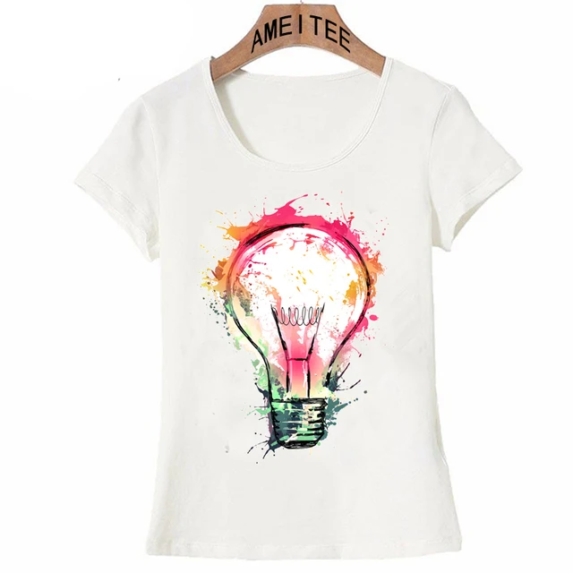 new fashion art women t shirt splash ideas t shirt novelty design bulb print - Ideas For T Shirt Designs new fashion art women t shirt splash ideas t shirt novelty design bulb print - Ideas For T Shirt Designs