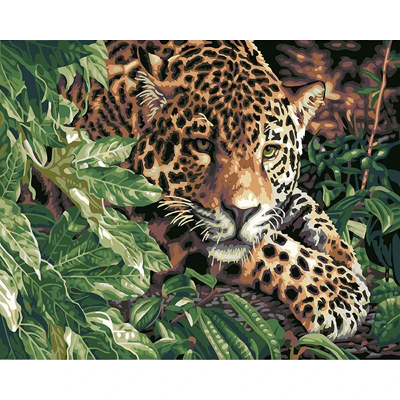 

ArtSailing modular picture by numbers Cheetah in Rainforest Home decoration modern painting on canvas poster with frame NP-415