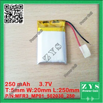 

Polymer lithium ion battery 3.7V 502030 can be customized wholesale CE FCC ROHS MSDS quality certification 5x20x30mm 250mAh