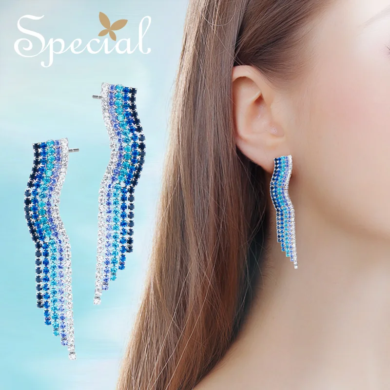 

Special Brand Fashion Women's 925 Sterling Silver Drop Earrings Geometric Long Earring Silver Ladies Jewelry Gifts S1930E
