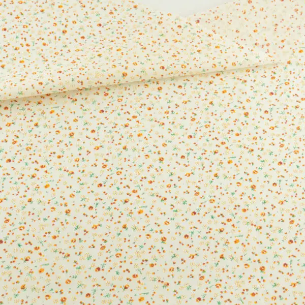 New Small Flowers on Dark Green 100/% Cotton Fabric by the Quarter Yard