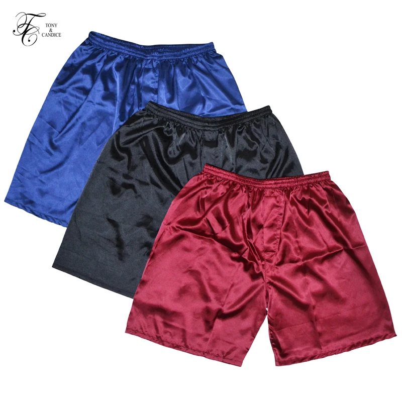 Buy 3PCS/Lot Men's Satin Silk Boxers Shorts Combo Pack Underwear Silk Pajamas