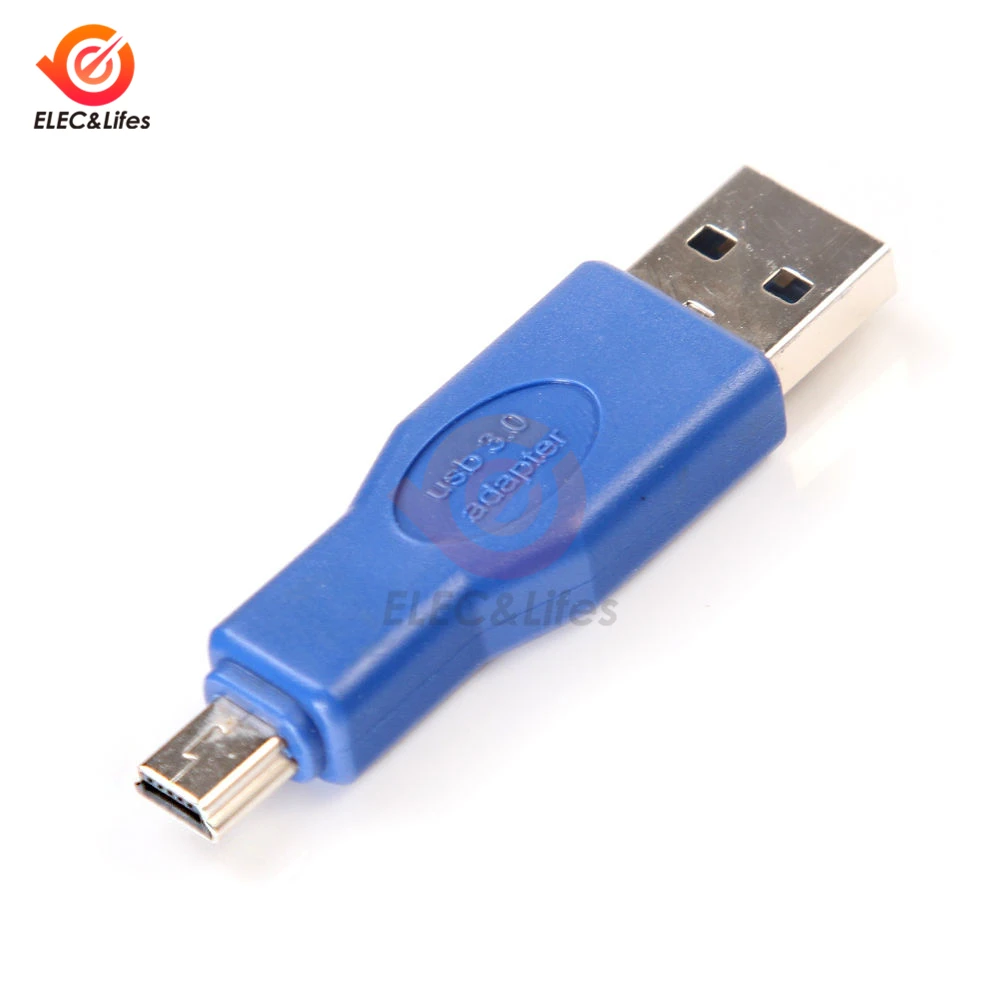 1 шт. Стандартный USB 3,0 адаптер A Male to Mini Male 10 Pin M/M Преобразователь кабельного разъема для передачи данных синий цвет