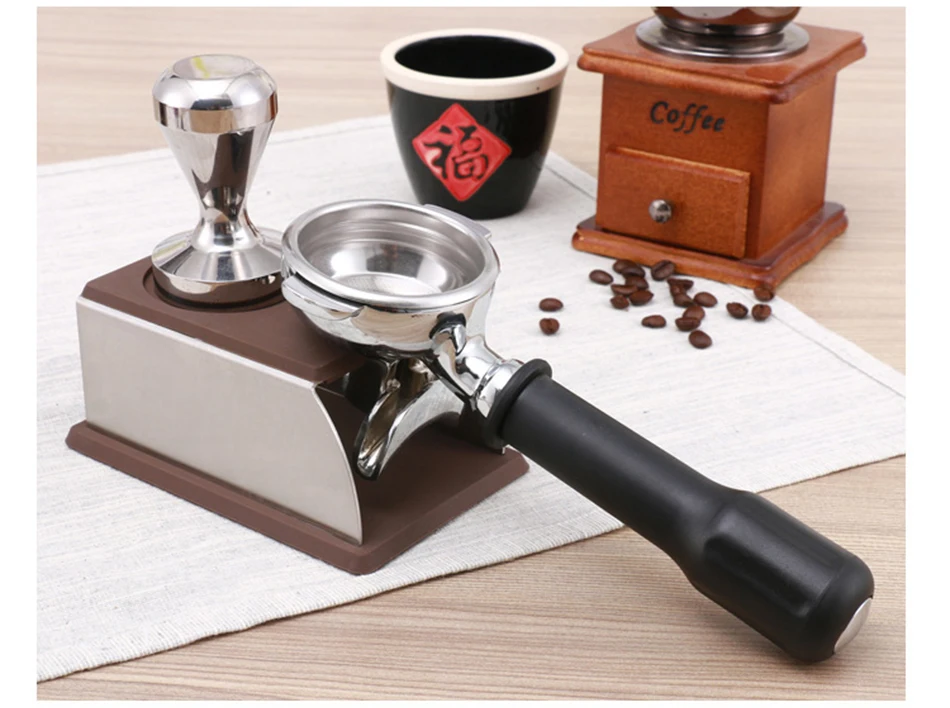 Yrp aço inoxidável silicone tamper esteira café