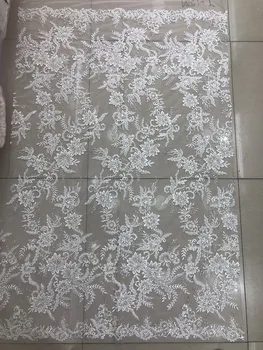 

Good looking tull net lace fabric ZH-33115 luxury romantic beaded lace for evening dress/fashion show