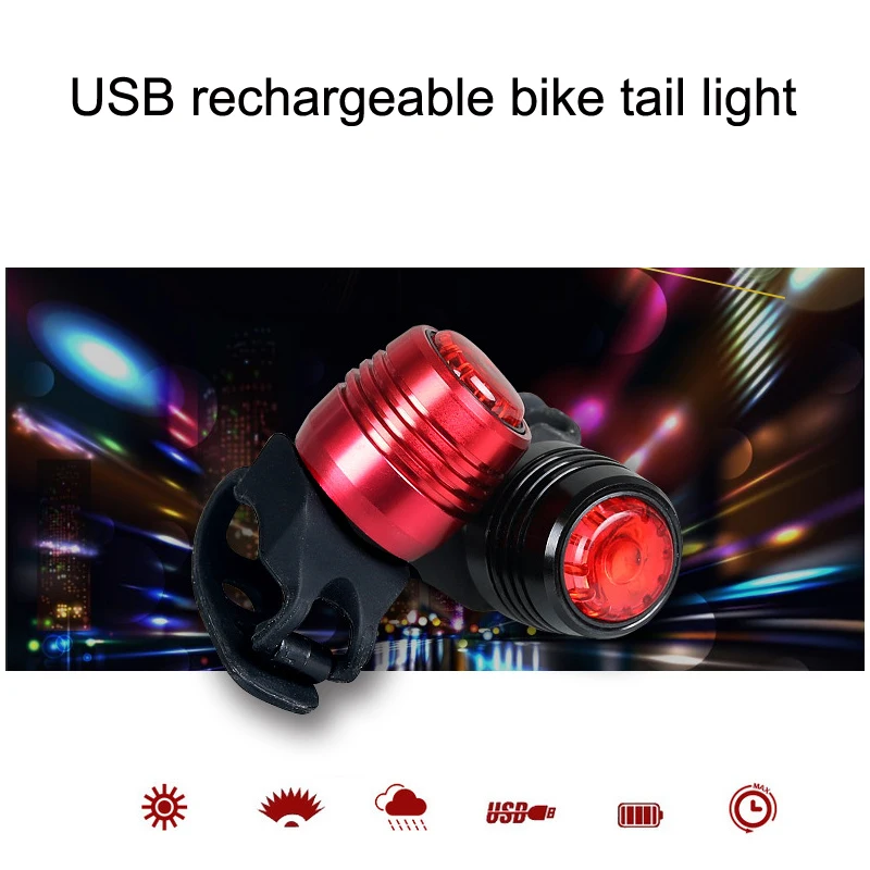 Алюминиевый велосипед задний фонарь USB аккумуляторная велосипедная задняя фара рабочее время до 20 часов мини-размер светодиодные фонари usb велосипед
