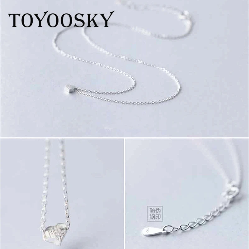 TOYOOSKY, 925 пробы, серебряное ожерелье с сердечком и подвесками, простое роскошное ожерелье для женщин, хорошее ювелирное изделие, колье