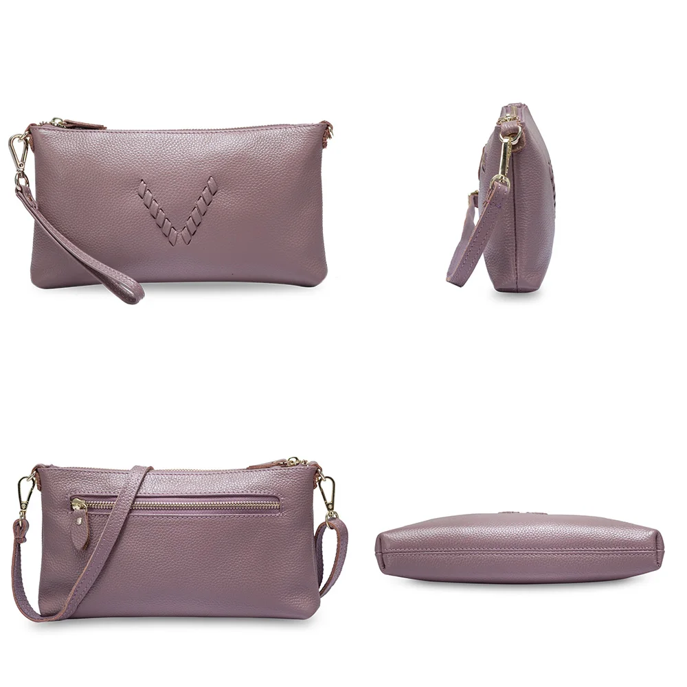 Zency 7 ألوان خمر النساء يوم براثن سحر الأرجواني الوردي 100% جلد طبيعي أزياء سيدة رسول Crossbody أكياس