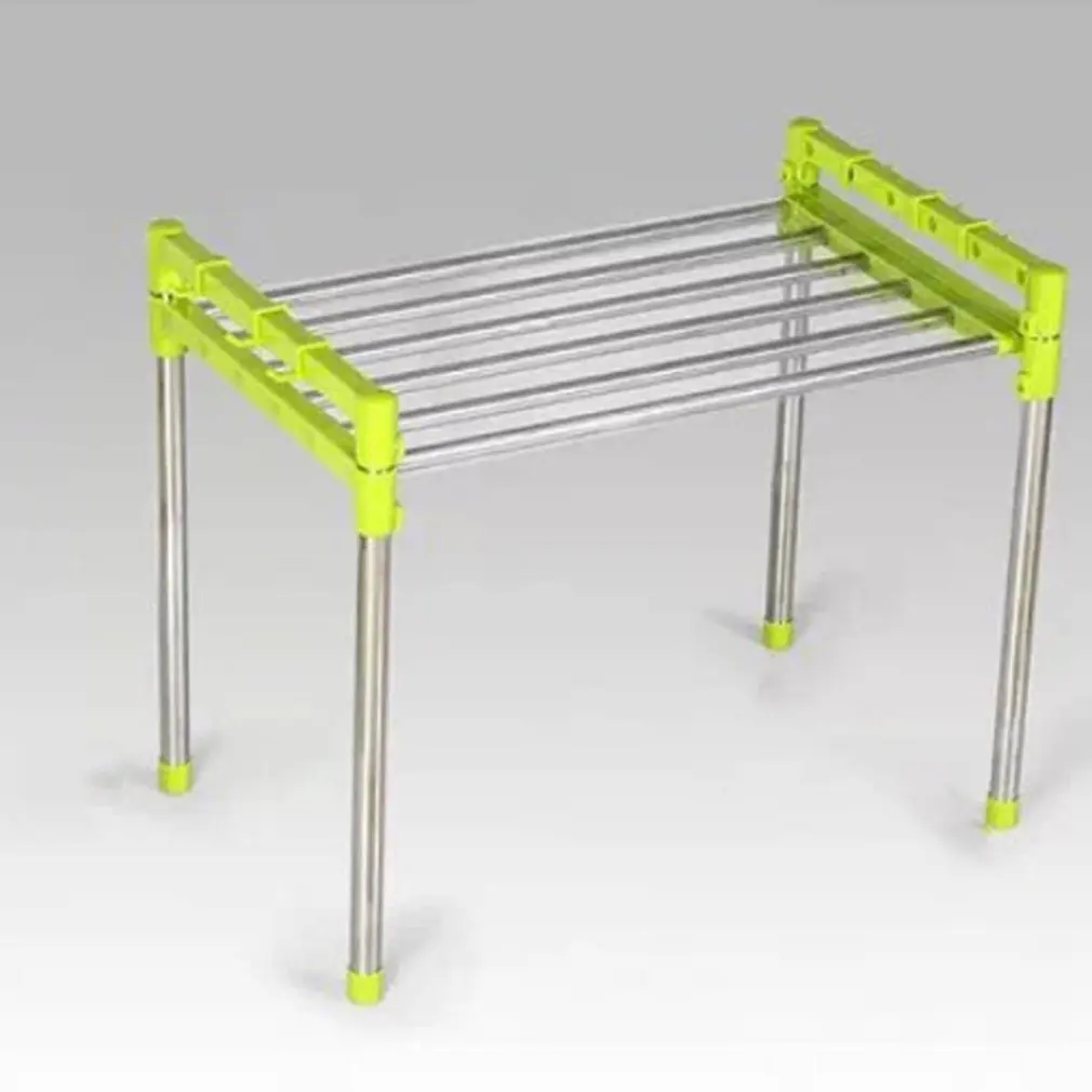  Multifunctional Microwave Oven Shelf Rack Stainless Steel Adjustable Standing Type Double Kitchen H