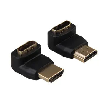 

1 Set HDMI Male to Female Right Angle Adapter Connector 90 Degree + 270 Degree L Shape HDMI F/M Cable Converter Support 1080P