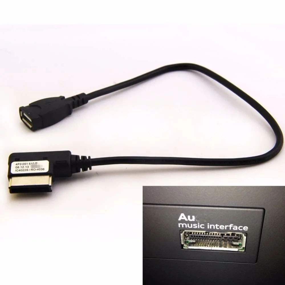 Music Interface Adaptor AMI Cable USB Device AUX Cord For Audi A3 A4 Q5 Q7 R8 TT