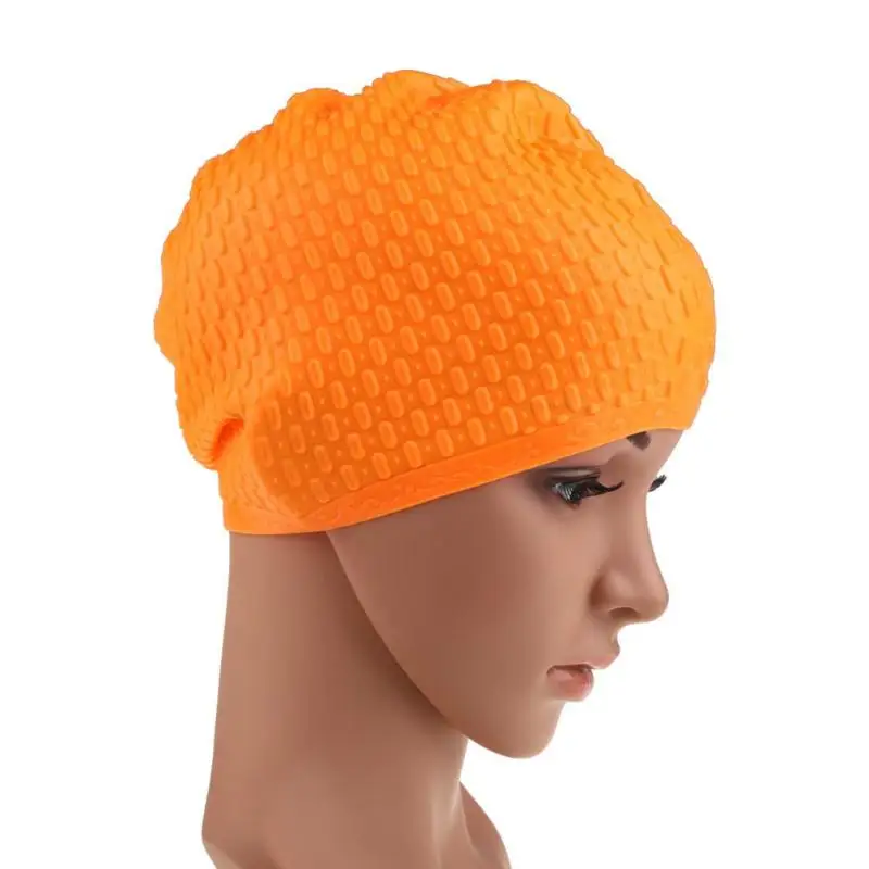 Силиконовые водонепроницаемые шапочки для купания, защищающие уши, длинные волосы, спортивная шапка для бассейна, шапочка для плавания, свободный размер для мужчин и женщин, для взрослых Z70