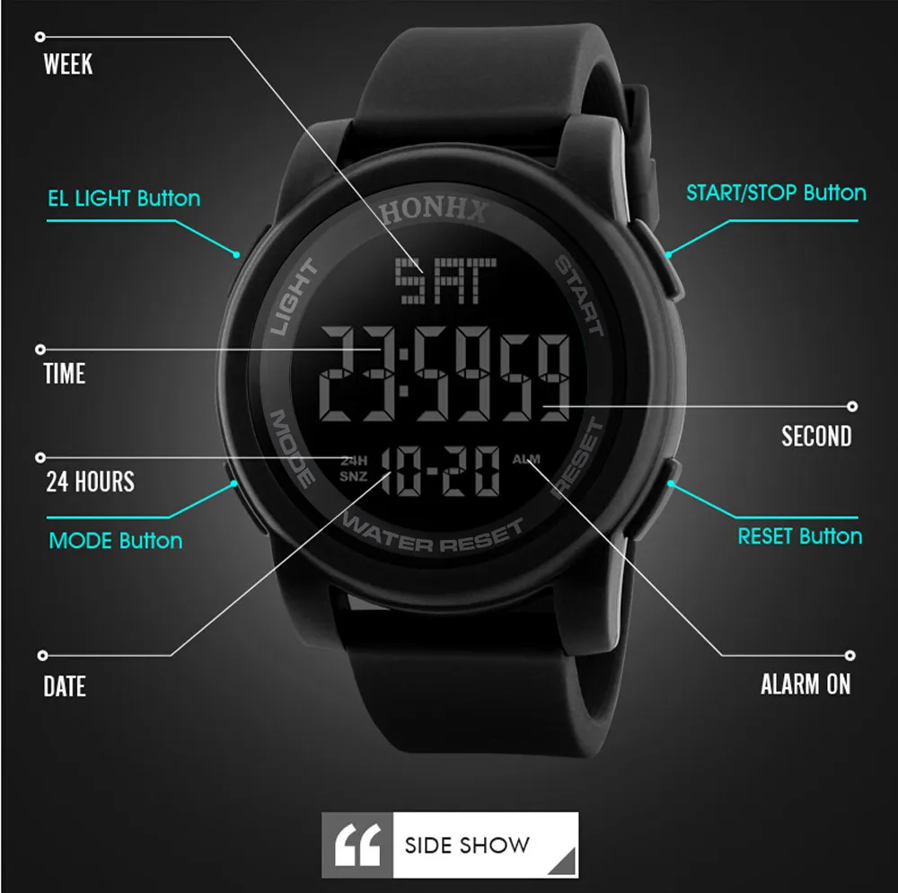OTOKY Элитный бренд Для мужчин s спортивные часы 3 м цифровые светодиодные армейские часы Для мужчин модные Повседневное электроники Наручные часы