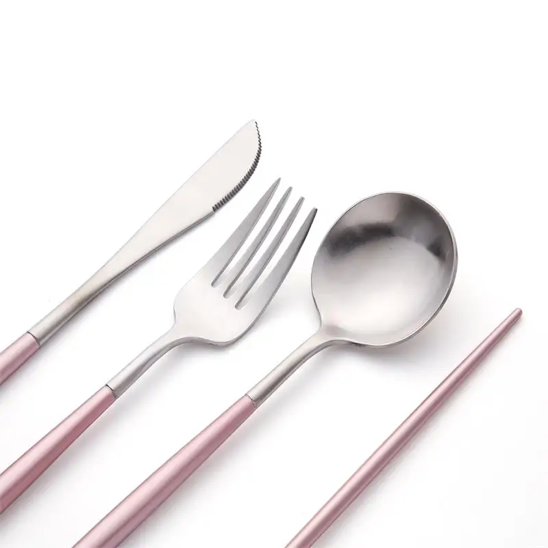 pink cutlery set  (3)