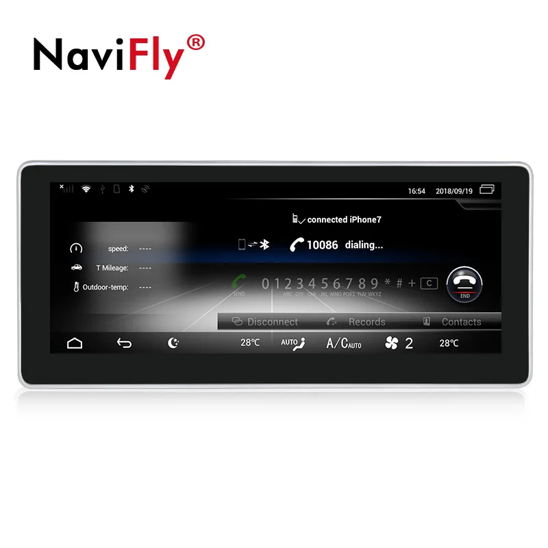 Best NaviFly Android 7.1 car multimedia player for Benz C Class W204 2008 2009 2010 10.25 inch gps navigation support 4G LTE WIFI BT 4