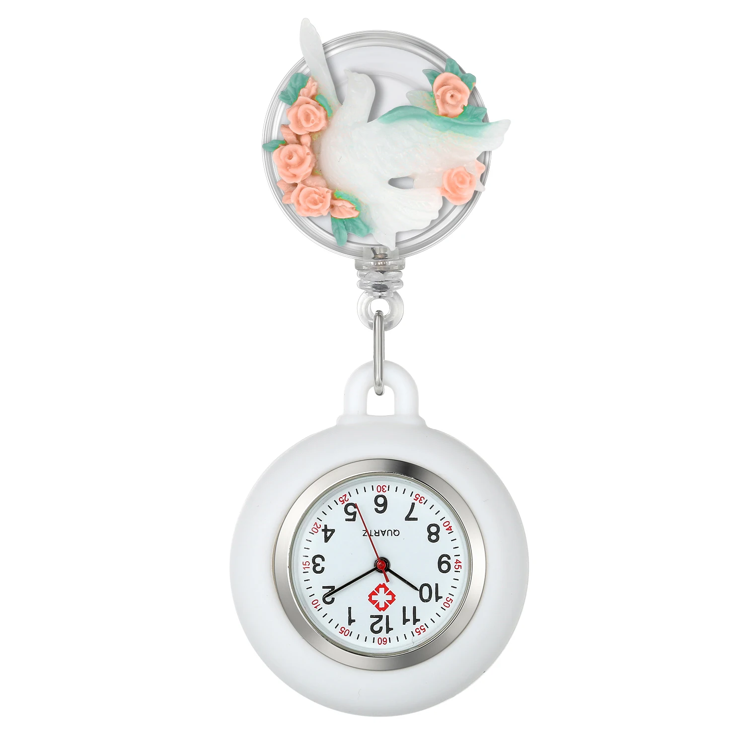 

LANCARDO Fashion Clip-On Luxury Watch For Women Nurse Watches Medical Doctor Quartz Clock Peace Animal Decoration Unique Design