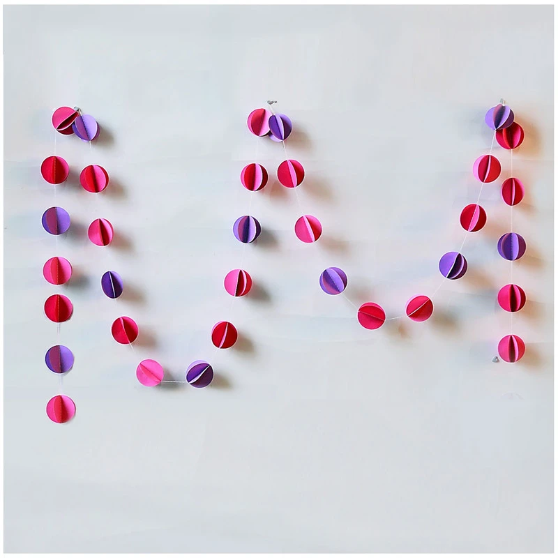 2pcs 3m 3d Purple Circle Paper Garland For Sweet Birthday Party Wedding Room Bedroom Decoration Diy Decoration Kid Room Garland Paper Garland Birthdaygarland Party Aliexpress
