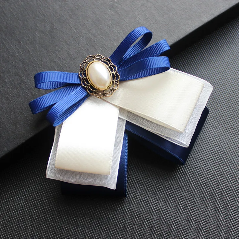 

Fashion Ribbon Bow Brooch Neck Shirt Suit Tie Lapel Pin Cravat College Girl Bank Hotel Wedding Party Bowtie Women Accessories